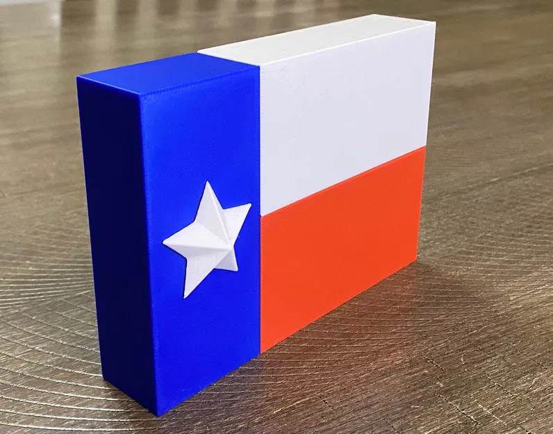 Lá cờ bang Texas (Lone Star State Flag) in 3D - Image 1