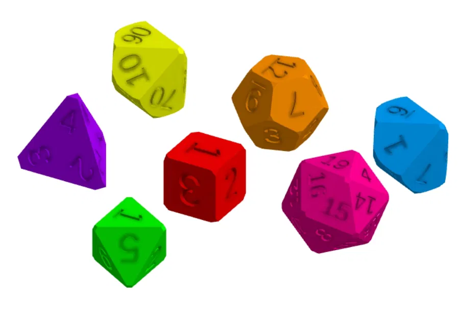 Bộ Xúc Xắc (Dice Set) D4 D6 D10 D12 D20 D100 - Image 1