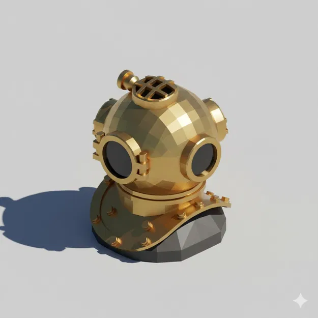 Mũ lặn Low Poly (Cổ điển) - Image 1