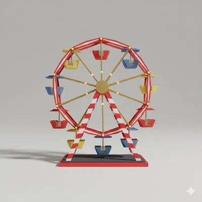 Vòng quay Ferris Low Poly