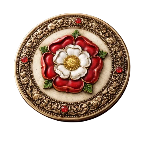 Lót Ly Phong Cách Tudor - Hoa Hồng & Cổng Sắt (Portcullis) - Image 1