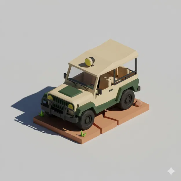 Xe Jeep Safari Low Poly - Image 1