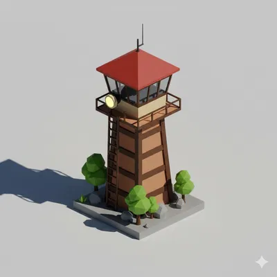 Tháp Canh Low Poly (Low Poly Watch Tower)