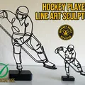Tượng Line Art Vận Động Viên Hockey - Thumbnail 1