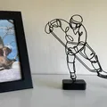 Tượng Line Art Vận Động Viên Hockey - Thumbnail 2