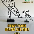 Tượng Line Art Vận Động Viên Hockey - Thumbnail 3