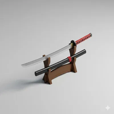 Giá Đỡ Katana Samurai Low Poly