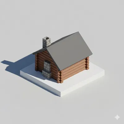 Cabin săn bắn Low Poly (Low Poly Hunting Cabin)