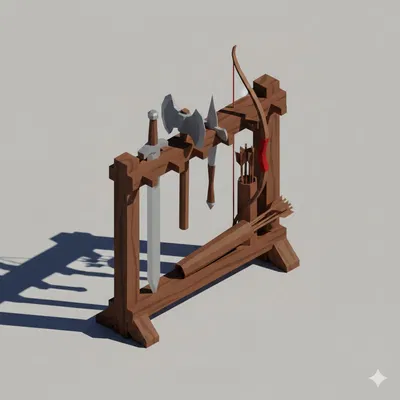 Giá treo vũ khí Low Poly