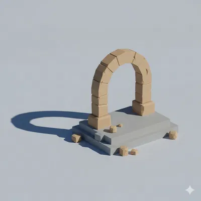 Cổng Vòm Đá Low Poly