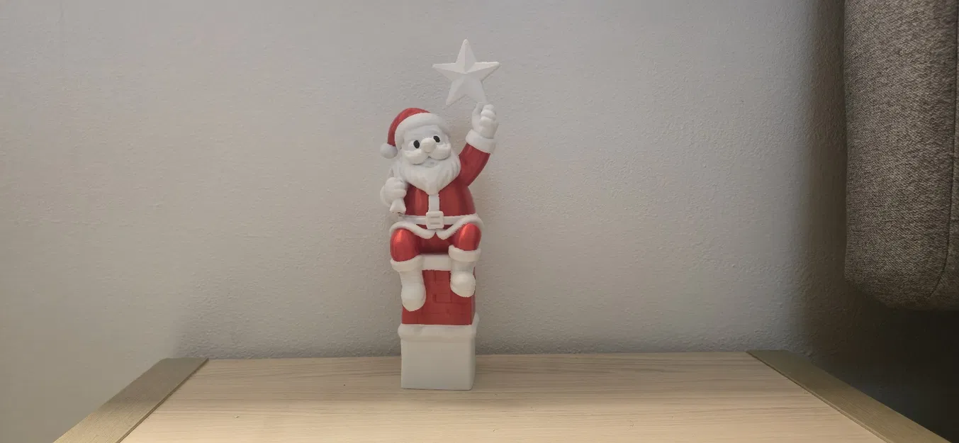 Santa trên ống khói với trang trí ngôi sao Giáng Sinh - Image 1