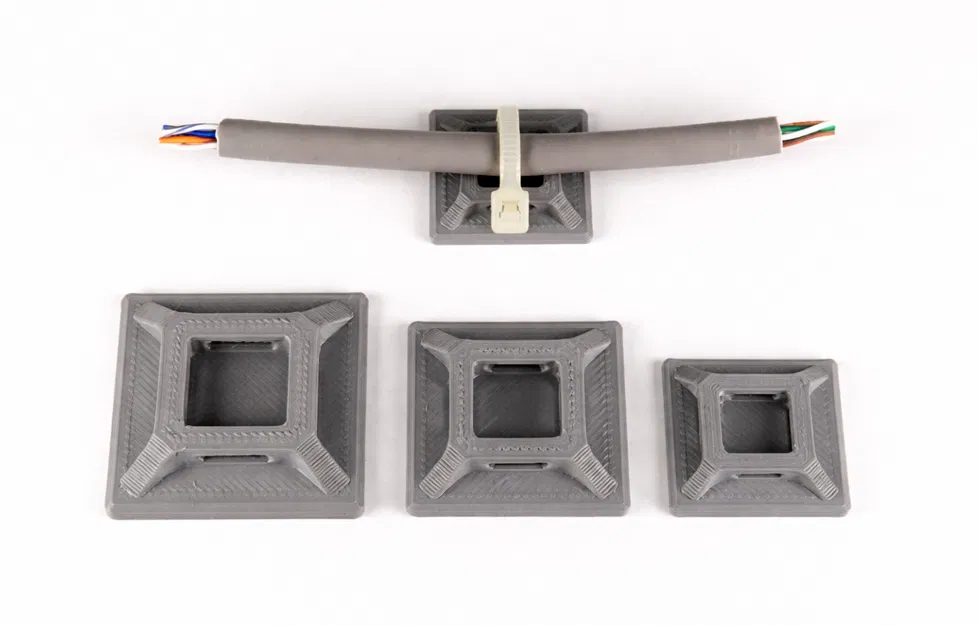 Giá giữ cáp dùng dây rút đơn giản (Simple zip tie cable mount holder) - Image 1