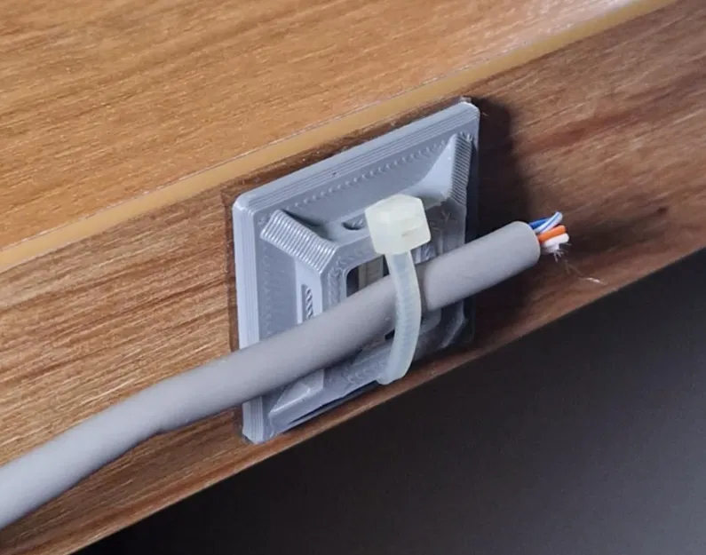 Giá giữ cáp dùng dây rút đơn giản (Simple zip tie cable mount holder) - Image 3