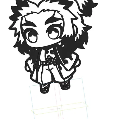 Chibi Rengoku DXF — File cắt laser