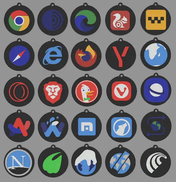 Móc khóa logo trình duyệt Internet (Internet Browser Keyrings) - Image 1