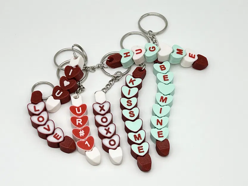 Key Tag Valentine Khớp Nối Print-in-Place Tùy Biến Nội Dung - Image 3
