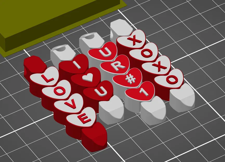 Key Tag Valentine Khớp Nối Print-in-Place Tùy Biến Nội Dung - Image 4