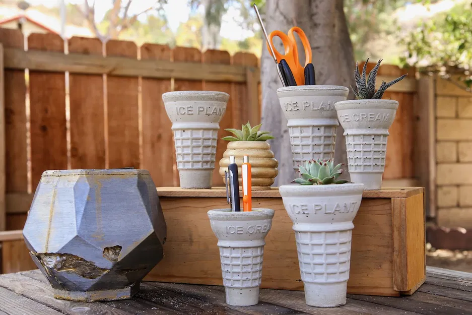 Khuôn bình hoa kem ốc quế cỡ lớn đúc xi măng/thạch cao - Image 1