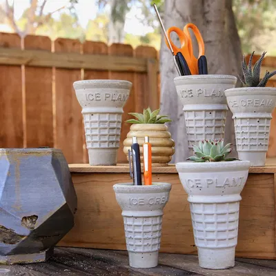 Khuôn bình hoa kem ốc quế cỡ lớn đúc xi măng/thạch cao