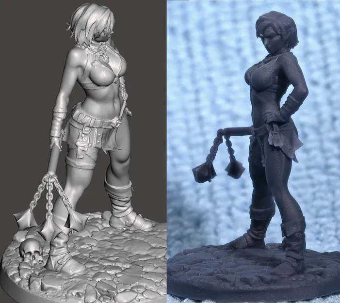 Nữ elf/bán elf với chùy xích quân dụng (flail) [Update] - Image 1