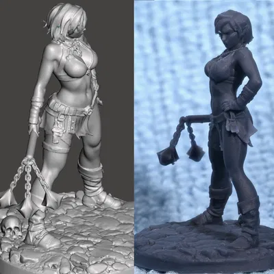 Nữ elf/bán elf với chùy xích quân dụng (flail) [Update]