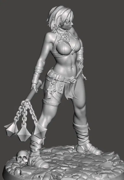 Nữ elf/bán elf với chùy xích quân dụng (flail) [Update] - Image 2