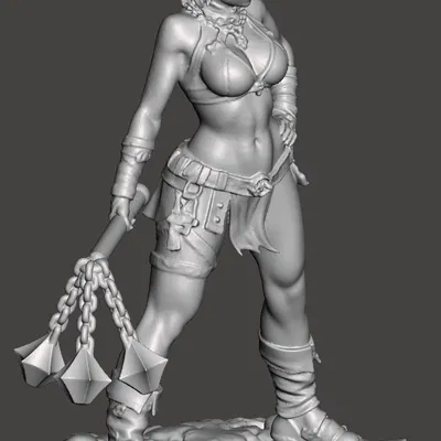 Nữ elf/bán elf với chùy xích quân dụng (flail) [Update]