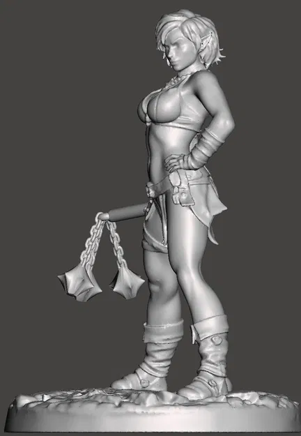 Nữ elf/bán elf với chùy xích quân dụng (flail) [Update] - Image 3