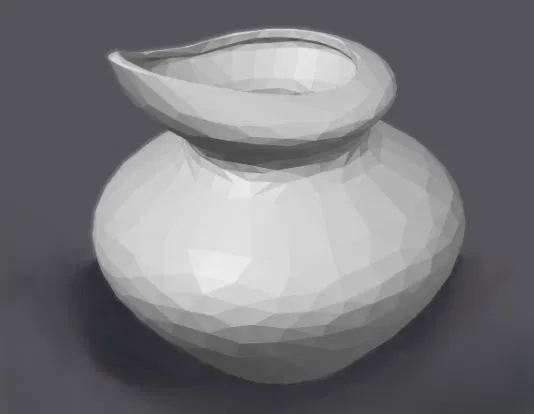 Hũ gốm cổ điển – bản trơn và bản low poly - Image 1