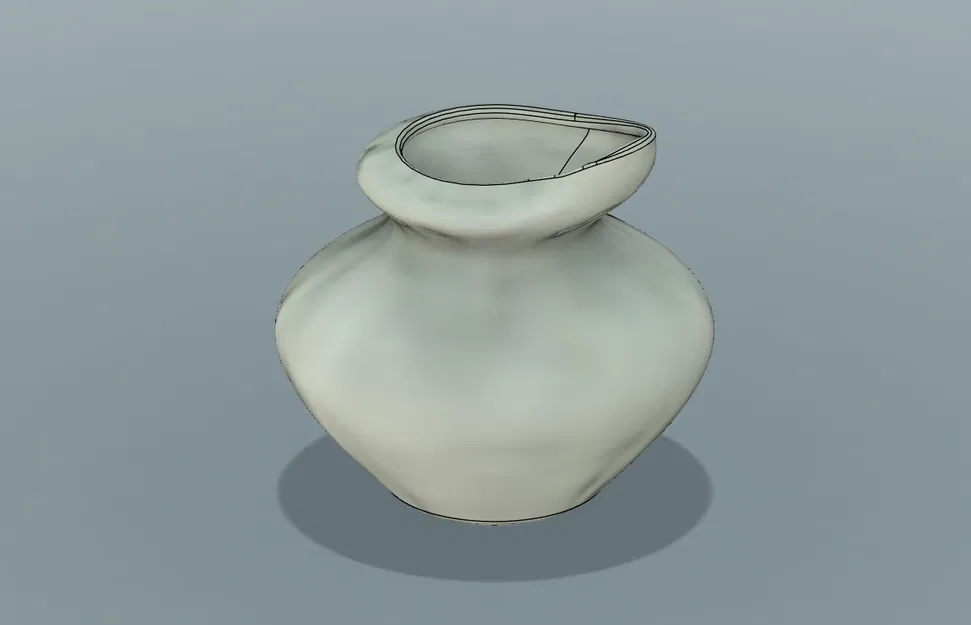 Hũ gốm cổ điển – bản trơn và bản low poly - Image 2