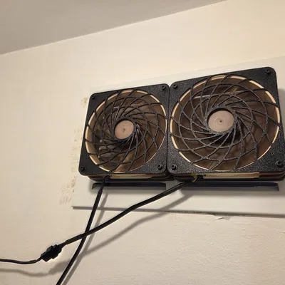 Ngàm gắn quạt 120mm nam châm với nam châm 10x5 và insert M3