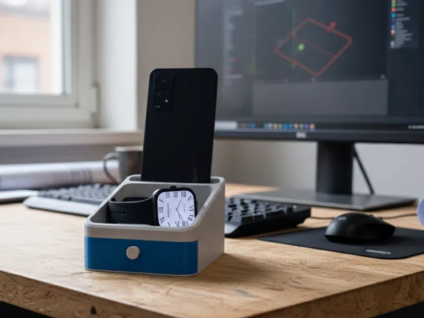 Khay có ngăn kéo và giá đỡ điện thoại - Image 3