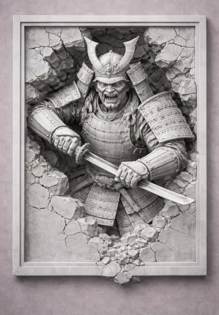 Tranh 3D Samurai (Samurai 3d picture) - Image 1