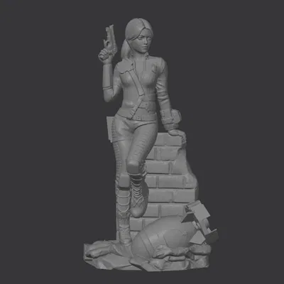 Tượng 3D Lucy MacLean (Fallout) – Vault 33, Pip-Boy & Súng Ngắn