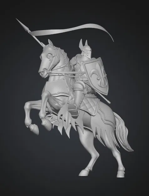 Kỵ sĩ Fleur-de-Lis trên chiến mã xanh - Image 1