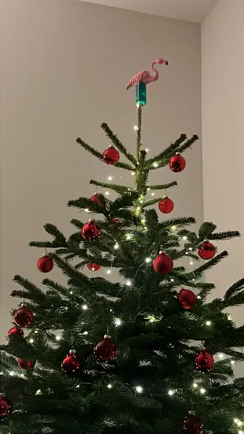 Chóp Cây Thông Giáng Sinh Hồng Hạc (Flamingo Christmas Tree-Topper) - Image 2
