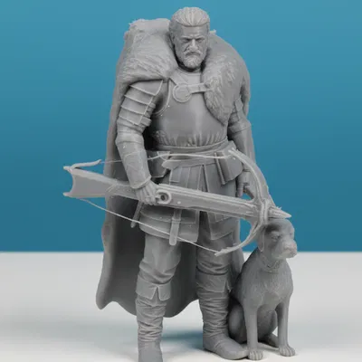 Thợ Săn Chiến Binh Trung Cổ cầm Nỏ – Mô hình Nhân vật 3D In được