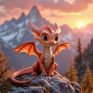 Baby Dragon trên Tảng Đá (Baby_Dragon_on_a_Rock) - Image 1