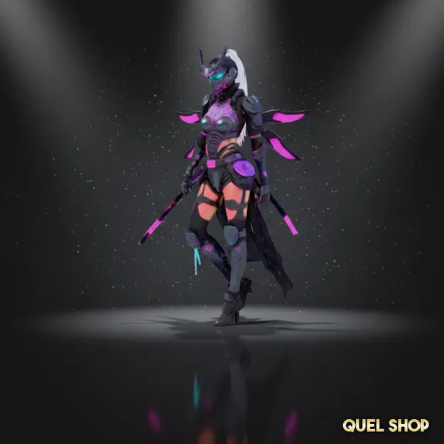 Tượng Nữ Samurai Cyberpunk - Image 2