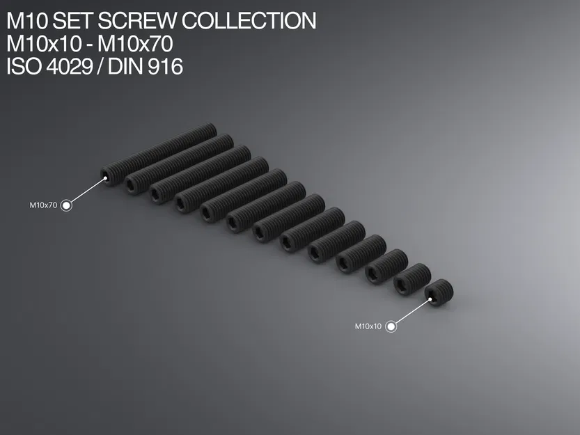 Bộ sưu tập set screw M10x10–M10x70 ISO 4029 / DIN 916 - Image 1