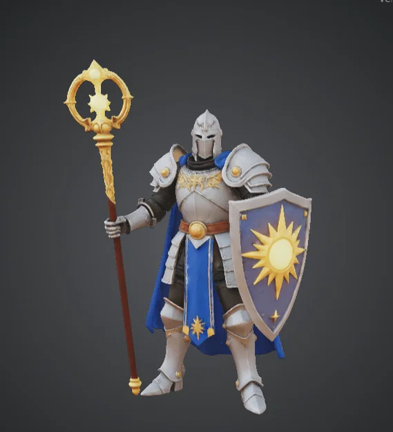 Hiệp Sĩ Thánh Holy Paladin Sun Knight – Khiên Rạng Ngời & Trượng Thánh - Image 1