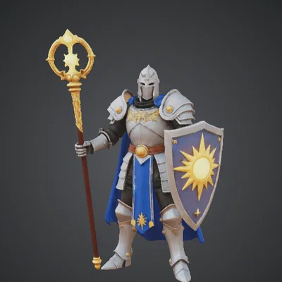 Hiệp Sĩ Thánh Holy Paladin Sun Knight – Khiên Rạng Ngời & Trượng Thánh