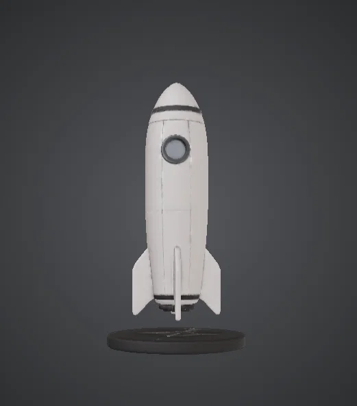 Tàu Tên Lửa Retro – Tượng Trưng Bày Phi Thuyền Vintage - Image 1