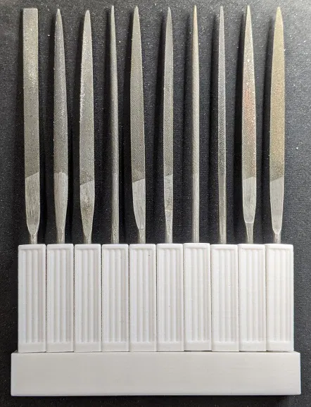 Giá đỡ & tay cầm bộ needle file 10 món: để bàn hoặc gắn tường - Image 1