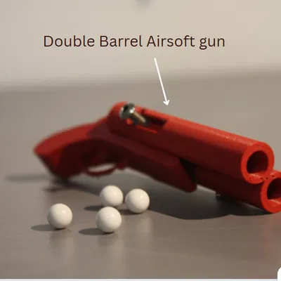 Súng airsoft nòng đôi (Double Barrel airsoft gun) – mẫu mini decor/móc khóa