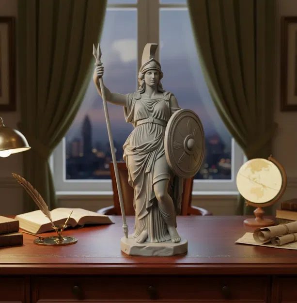 Tượng Athena – Nữ thần trí tuệ cầm giáo và khiên - Image 1