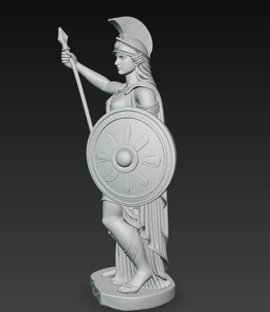 Tượng Athena – Nữ thần trí tuệ cầm giáo và khiên - Image 2