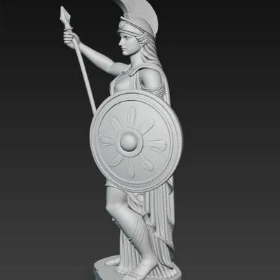 Tượng Athena – Nữ thần trí tuệ cầm giáo và khiên