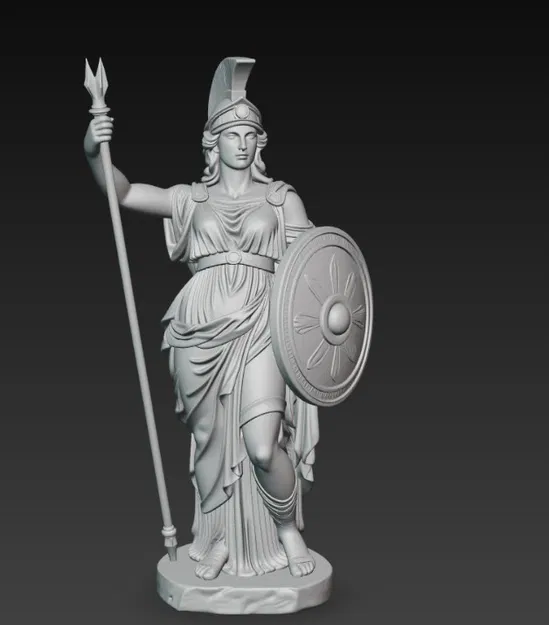 Tượng Athena – Nữ thần trí tuệ cầm giáo và khiên - Image 3