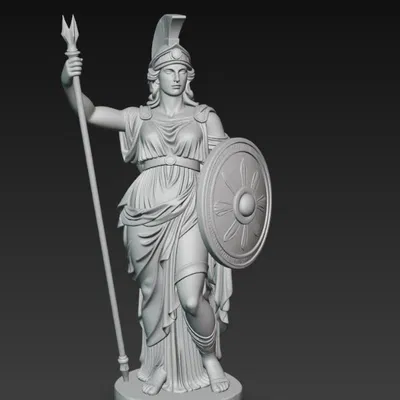 Tượng Athena – Nữ thần trí tuệ cầm giáo và khiên